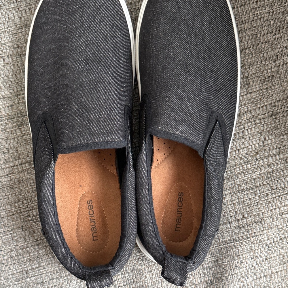 Maurices Slip-On Canvas Loafers with White Sole